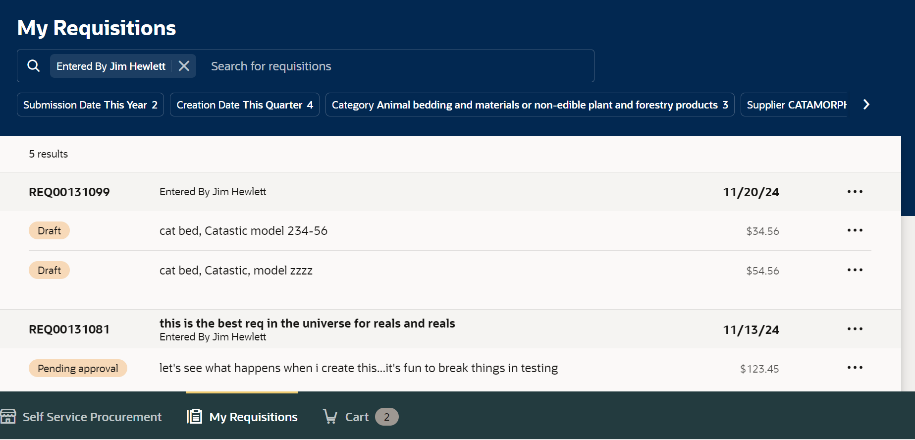 New Requisitions Screen My Requisitions in Aggie Enterprise in July 2025