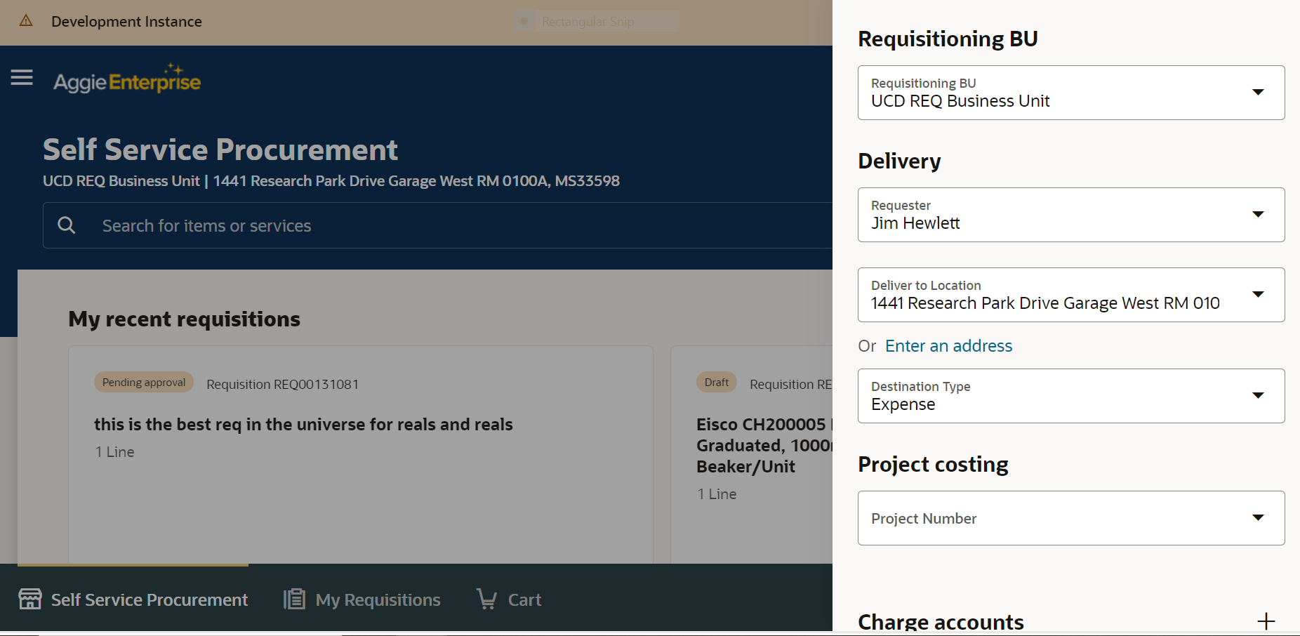 New Requisition Preferences Screen in Aggie Enterprise in July 2025