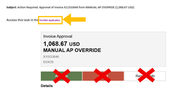picture of approval email