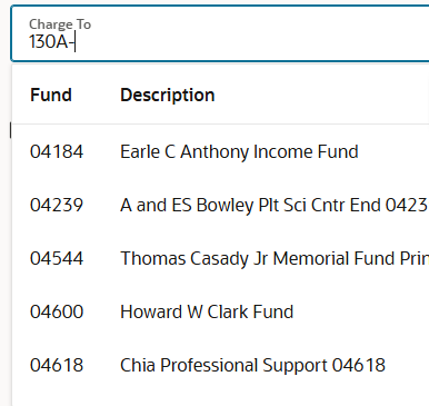 Charge Account Field (Fund) for Updated Requisition User Interface