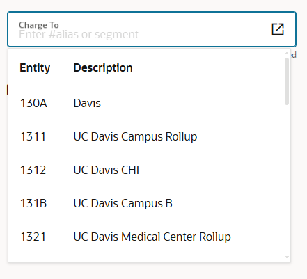 Charge Account Field for Updated Requisition User Interface
