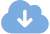 Blue cloud download icon with white downward arrow