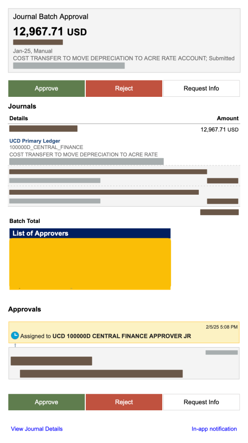 AE Journal Approval Email screenshot
